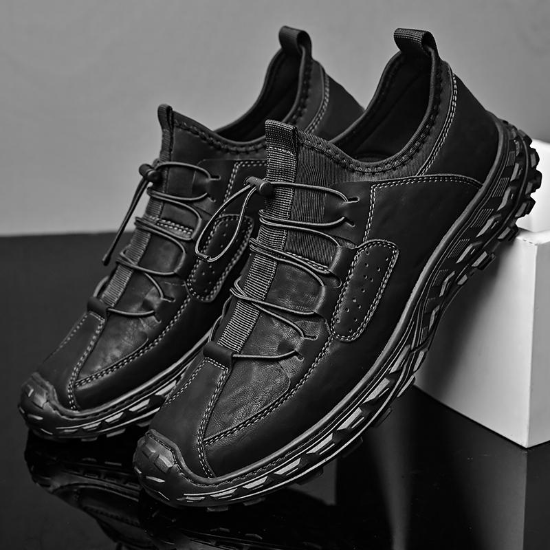 Fashion Leather Shoes Man Casual Loafers Luxury Design Slip On Male Dress Shoes Leisure Style Big Size Outdoor Wear-resistant Sole