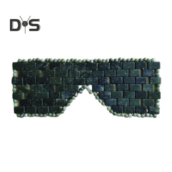 

Натуральный нефритовый чехол для глаз, охлаждающий чехол для глаз, массажер с горячими и холодными камнями для здоровой кожи, против старения, снятия головной боли, домашний спа-салон для красоты темно-зеленого