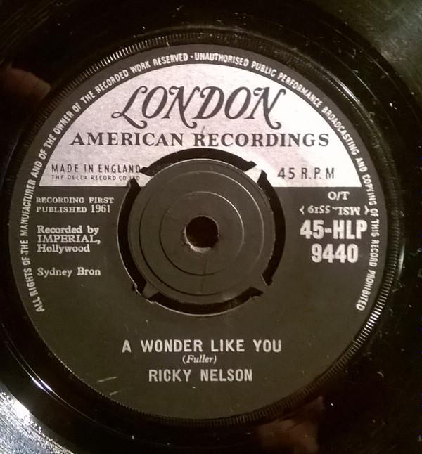 

7inch Record RICKY NELSON - Everlovin 45HLP9440 London Records 1961 UK Rock Used