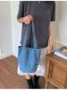 Korean Canvas Embroidered Denim Bucket Bag - Summer 2026 Women's Casual Handbag