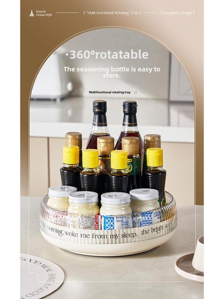 Rotating Multifunctional Fruit and Snack Plate with Storage for Living Room or Kitchen