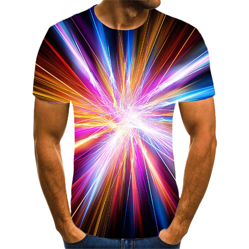 Rainbow 3D Printed Men's Sportive Breathable T-Shirt Street Outdoor Fashion Casual Wear Y2K, Harajuku - Children's Clothing Top