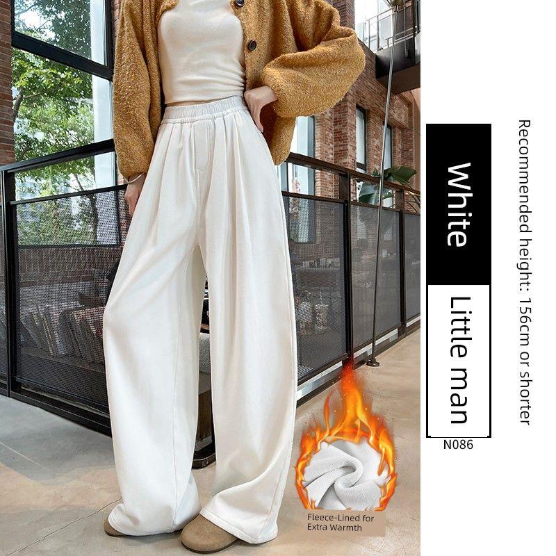 Tencel Straight-Leg Jeans for Women, Summer Thin Style, Plus-Size High-Waisted Loose Fit, Slimming and Drapey Ice Silk Wide-Leg Pants