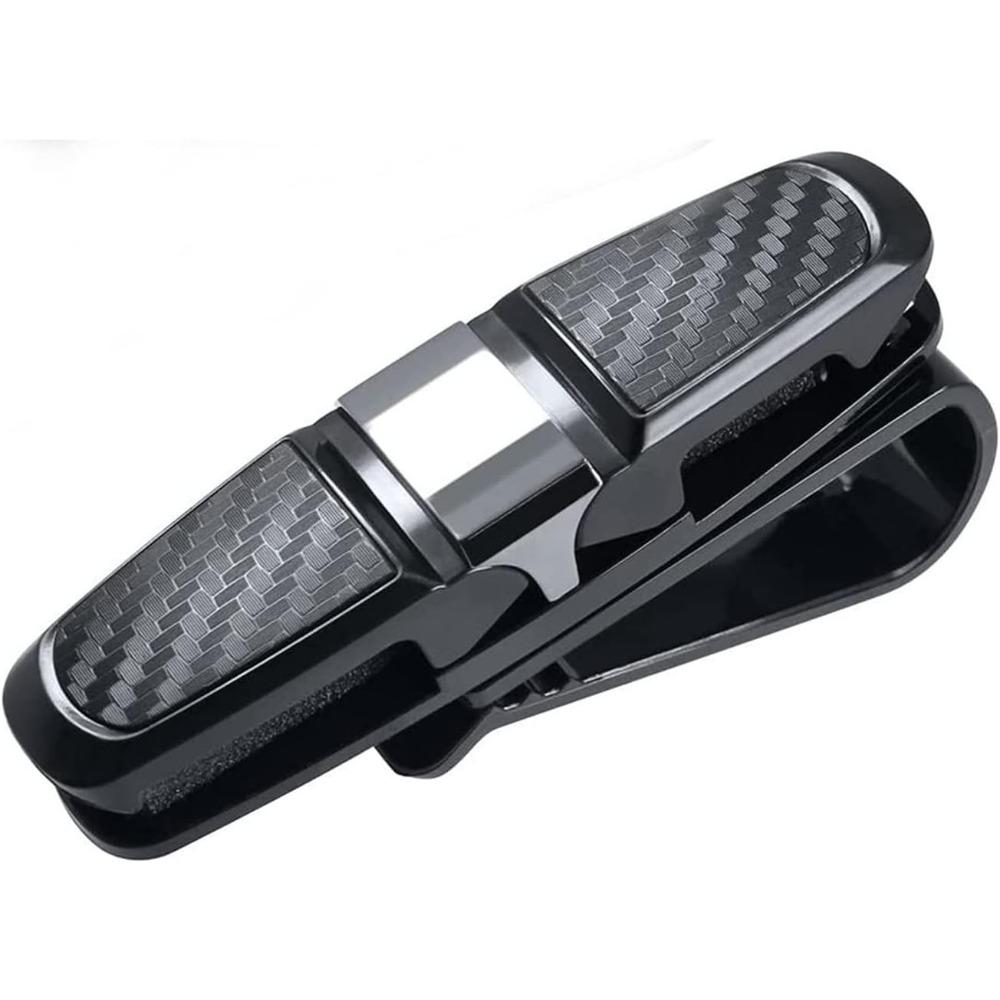 

Держатель солнцезащитных очков для солнцезащитного козырька автомобиля, зажим для билетной карточки, вращающийся на 180° двухсторонний держатель для солнцезащитных очков и очков для зрения 1-pack