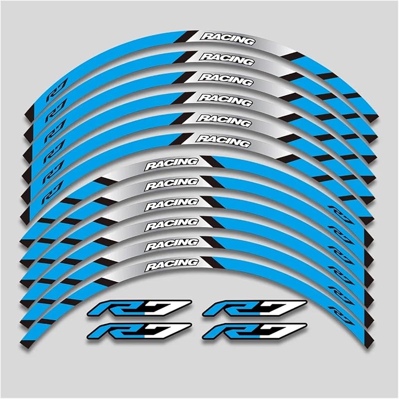 For Y&amaha for YZFR7 YZF R7 2022 2023 Motorcycle Sticker Wheel Reflective Stripe Rim Tire Waterproof Decorative Decals Set Rim Tape Decal(1 Style A