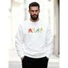 Men'S Casual Round-Neck Sweatshirt Featuring a Colorful Ice Hockey Player Design