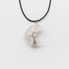 Handcrafted Geometric Moon Pendant Necklace With Natural Stone Wire-Wrapped Tree Design Women