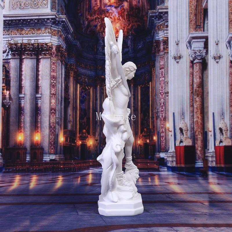 Resin Crafts White St. Milecas Angel Statue Decoration Home Living Gift