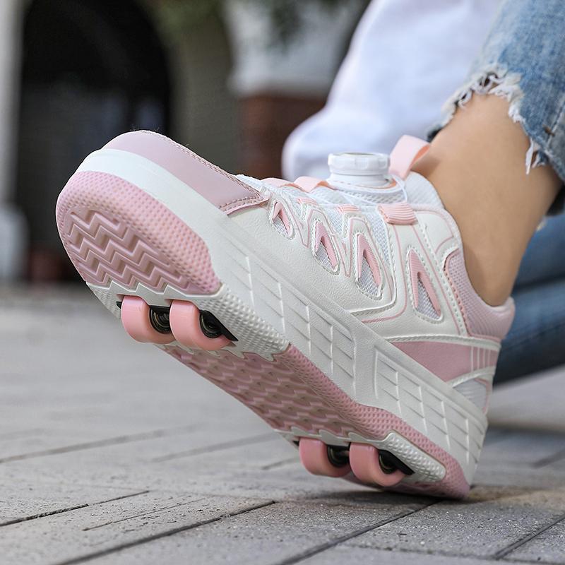 Children's Four-wheel Sports Boots Roller Skating Can Be Hidden As Flat Sneakers Walking Shoes Children's Sports Shoes Walking Shoes