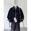 Damen-Arbeitsjacke im Retro-Stil für Frühling/Herbst für zierliche Frauen, unter einer locker sitzenden Jeansjacke getragen