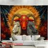 Bohemian Zodiac Rams Tapestry Wall Art Astrology Celestial Animal Decor Large Boho Hanging Tapestry Poster 180x280cm
