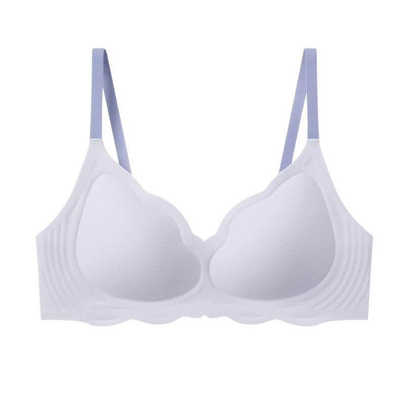 Traceless underwear women's small breasts gather and support to show thinness Naked feeling fixed cup No steel ring Comfortable sexy bra cover bra