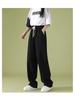 2026 Summer Women's Wide-Leg High-Waisted Loose Suit Pants with Double Buttons and Drawstring - Lightweight and Casual