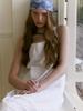 Mout Square Neck Back Ribbon Dress (Dot Ivory)