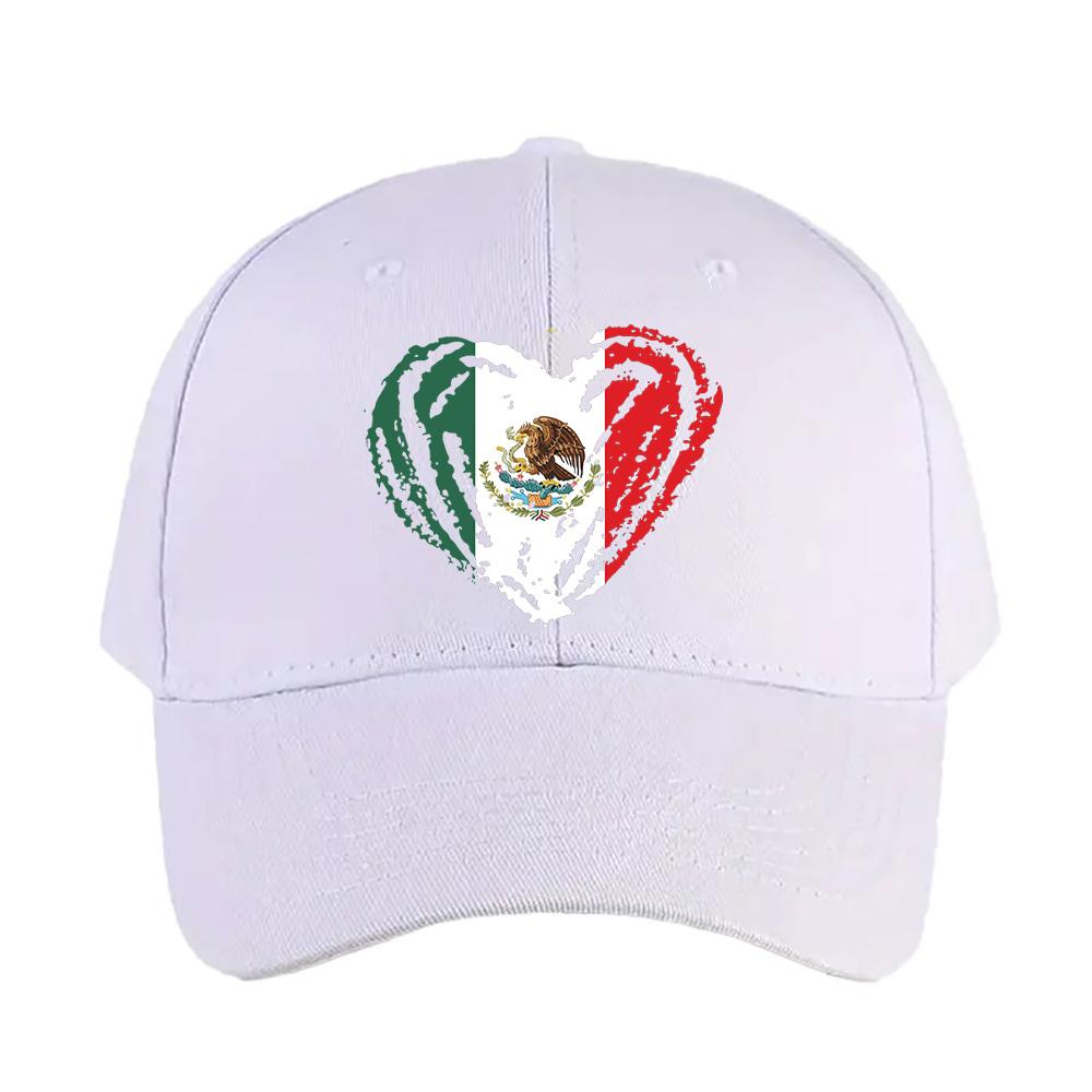 Mexico Mexican Flag Heart Love Cinco De Mayo Cap Summer Woman Man Adult Hat Casual Adjustable Funny Dad Printed Baseball Caps