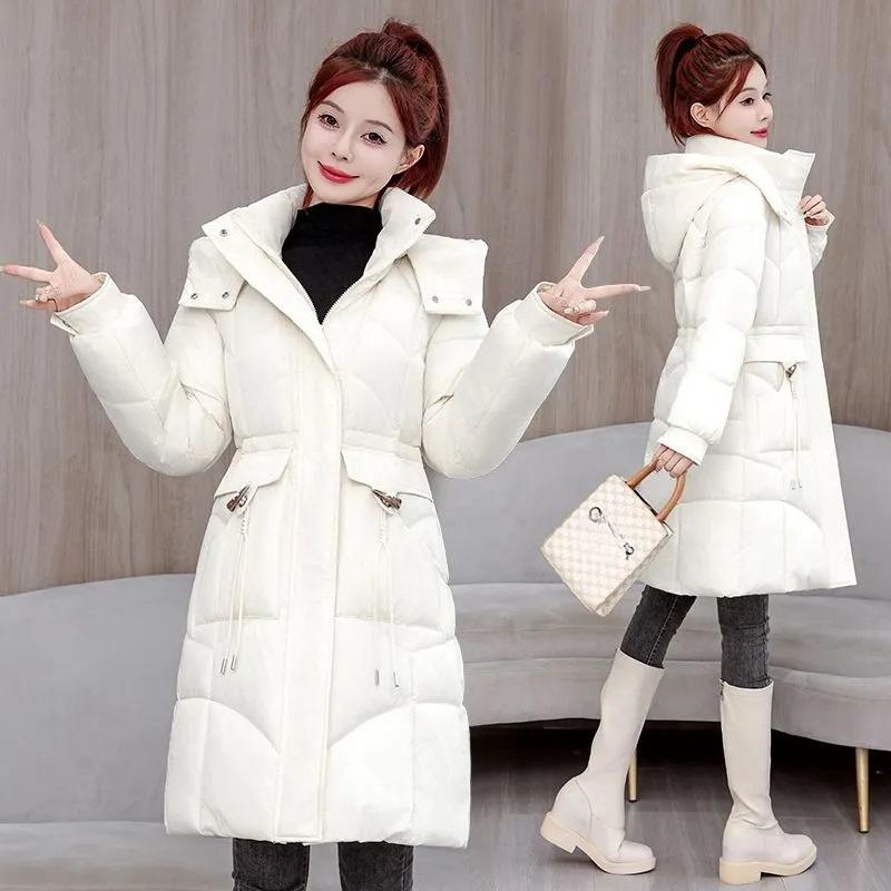 Cotton-padded Jacket Women's Mid-length Winter Warm Cotton-padded Jacket Fashion Padded Jacket Jacket with Hat