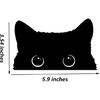 2Pcs Curious Peeking Kitty Cat 6 inch Black Indoor Outdoor Vinyl Decal