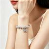 Sterling Silver999Bracelet with Fortune Charm, Pure Silver Fortune Beads, Round Shiny Beads, Non-fading Jewelry, Birthday Gift for Girls