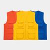 Solid Color Multiple Pockets Vest Coat V-neck Zipper Placket Thin Unisex Outdoor Photographer Volunteer Waistcoat Hiking Clothing