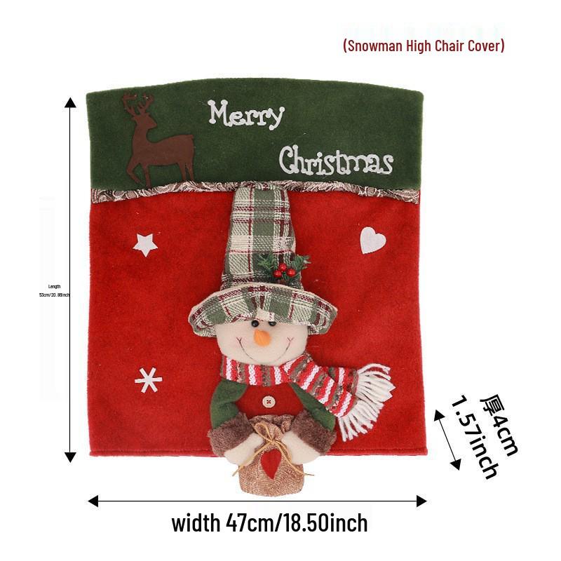 High-Grade Christmas Ornament Hat Chair & Doll Stool Covers for Home Party Decoration