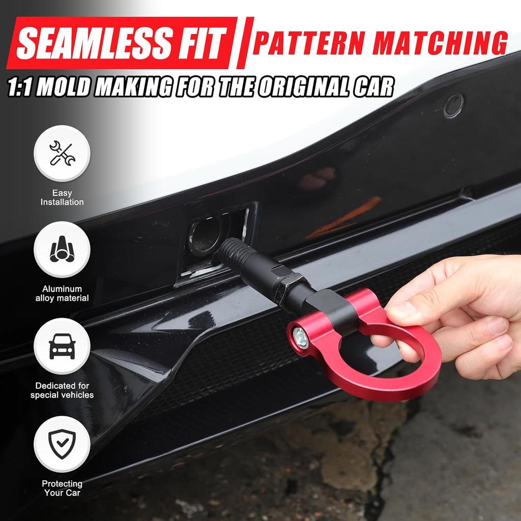 Daeiclru Rear Tow Towing Hook Compatible with Chevrolet Corvette C8 2020-2025, Rear Bumper Trailer Ring Tail Towing Tow Hook Trailer Hitch