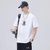 New Summer Short-sleeved Men's T-padded Heavy Print Loose Shoulder-down Round Neck T-shirt Short-sleeved