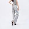 YERAD Women's Gray Elastic Floor-Length Flare Jeans