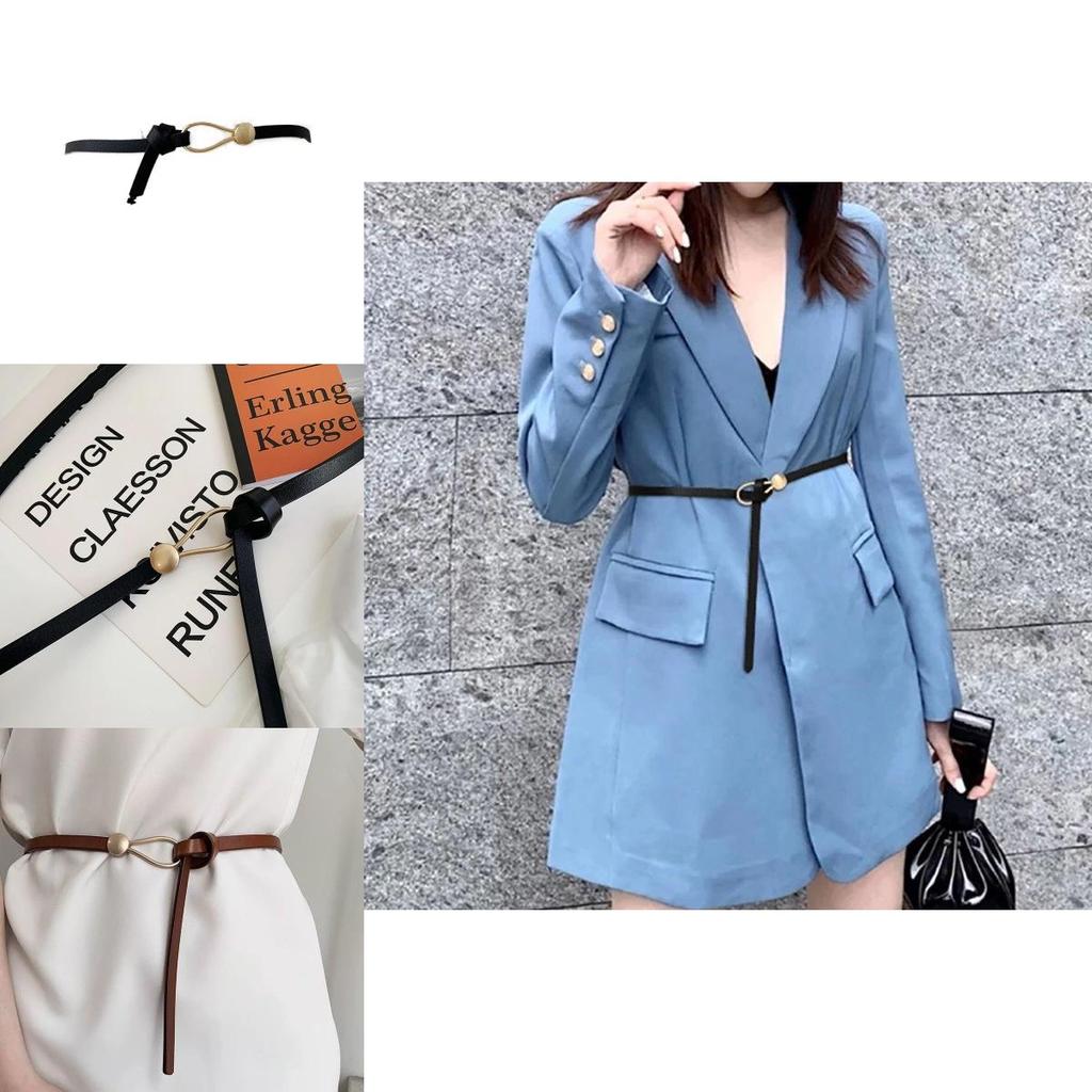 Elegant And Fashionable Water Drop Ring Buckle Waist Belt For Women In Trendy Black Brown