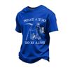 Men's Casual Loose Fit Short Sleeve T-Shirt with Graphic Print Crew Neck Top Comfortable Everyday Wear