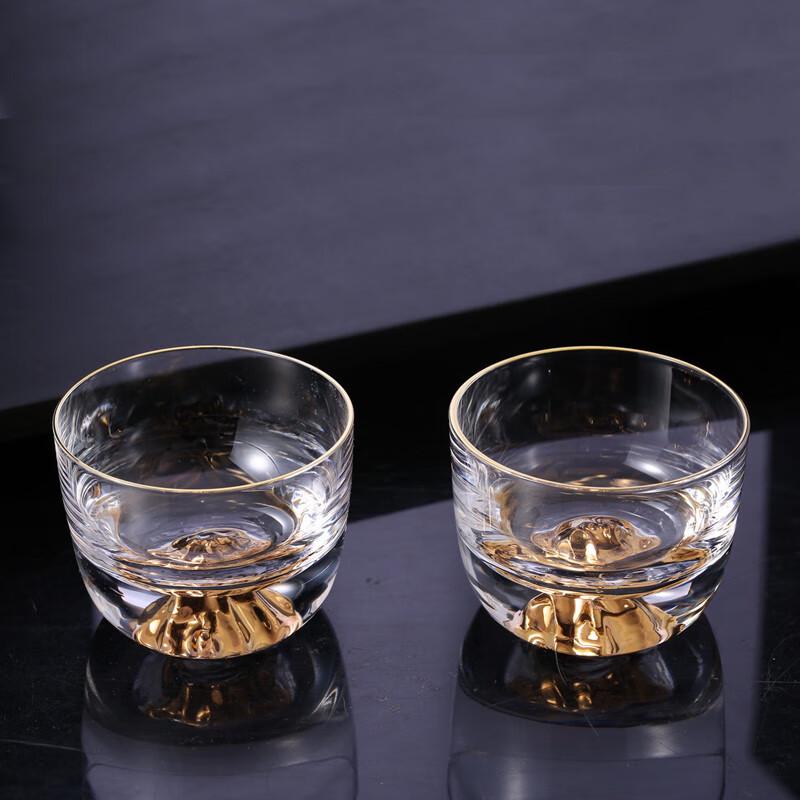 Jinshan Gold Rim Glass Tea Cup Set