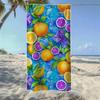 Tropical Fruit Mix & Icy Summer Pattern Beach Towel, Soft Durable Quick-Drying, Ideal For Summer Beach, Swimming & Camping