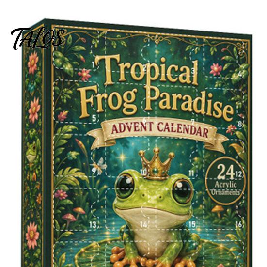 Christmas Tree Hanging Ornaments Frog Advent Calendar 2026, 24 Days Countdown with Pcs 2D Holiday Pendant Acrylic Ornaments, Cute Pendants for