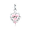 Copper Metal Pink Love Bow Four-leaf Clover Heart Charm Bead Components Rings Pendant Bead Components Compatible With Authentic Original Bracelet