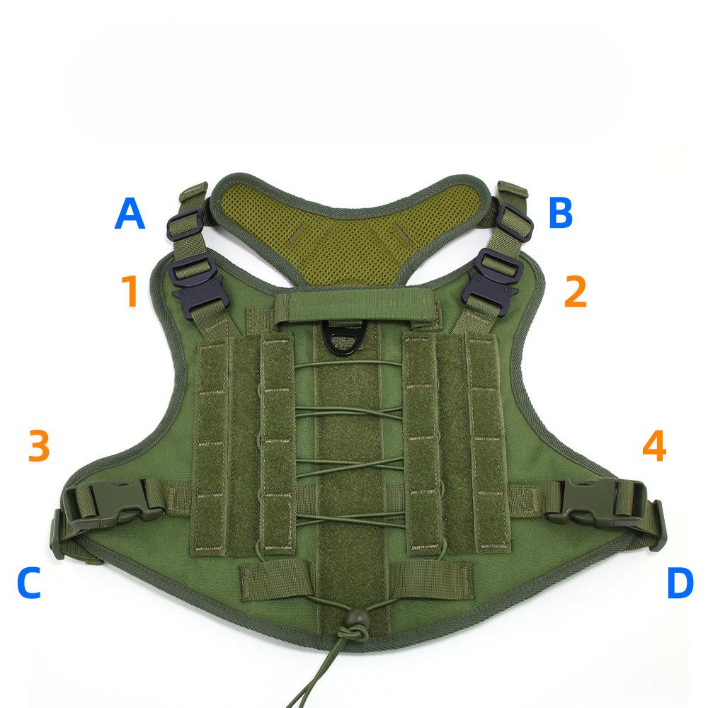 New Outdoor Dog Tactical Vest Waterproof Pet Chest Strap German Shepherd Border Collie Military Dog Vest for Medium and Large Dogs