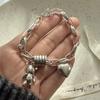 100% Solid 925 Sterling Silver Metal Bracelet for Women Men Vintage Heart Letters Handmade Simple Birthday Gift