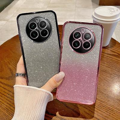For Realme 12 Pro Case Realme 12Pro Phone Case Shiny Glitter Plating Silicone Camera Lens Soft Back Cover