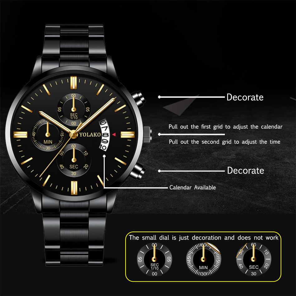 Buy Fashion Men Stainless Steel Watches Bracelet Date Quartz