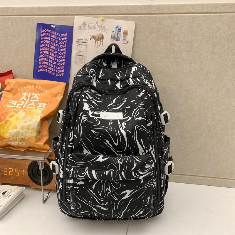 

Школьная сумка, легкий рюкзак с граффити большой емкости, компьютерный рюкзак для школьников младших классов чёрный