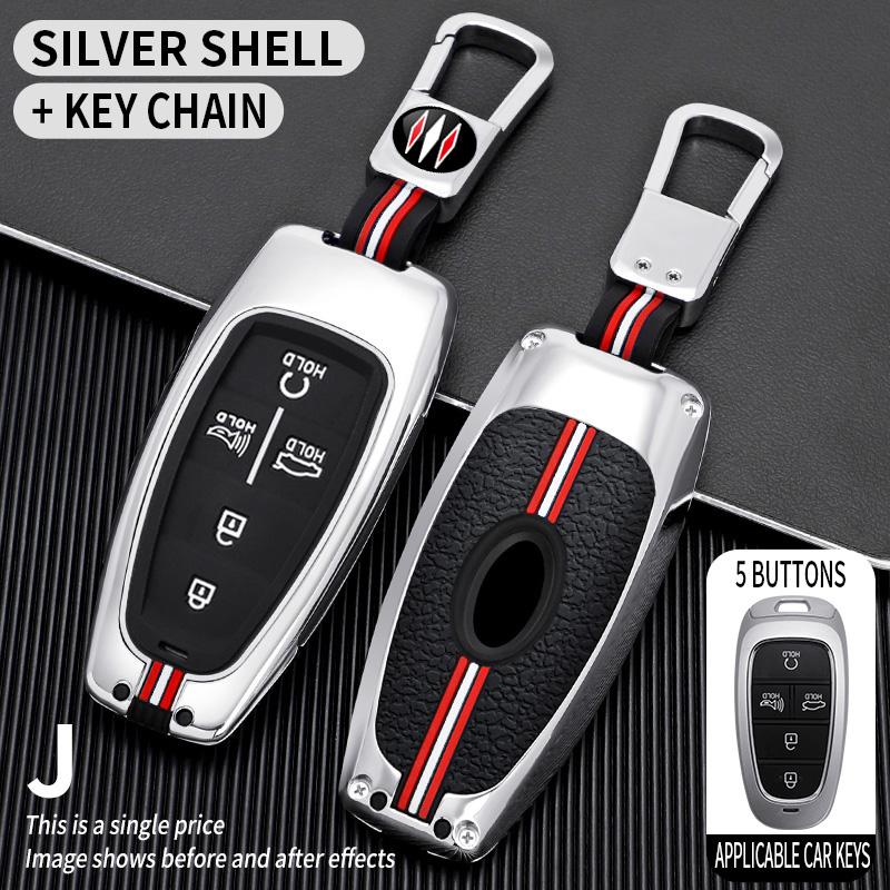 Car Key Case Cover Shell Fob Holder for Hyundai Santa Fe Tucson 2025 NEXO NX4 Atos Prime Solaris 2025 Styling Accessories