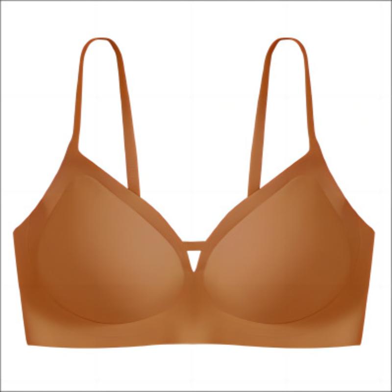 

1 шт./женское нижнее белье, сексуальный полый бюстгальтер пуш-ап, бесшовный ледяной шелк, дышащий бюстгальтер, комфортный съемный бюстгальтер с подкладкой, нижнее белье M коралл красный