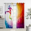 3D Colorful Football Ink Splashing Design Art Curtains, 2 Panels, Kids Room, Bedroom, Living Room, Balcony Decor
