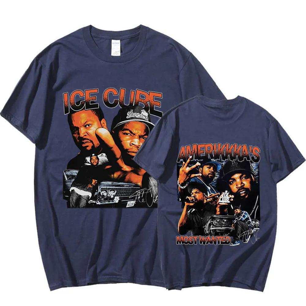 90s Rapper Ice Cube Amerikkka's Most Wanted T-shirt Fashion Vintage Harajuku T Shirt 100% Cotton Casual Tee Shirt Oversized