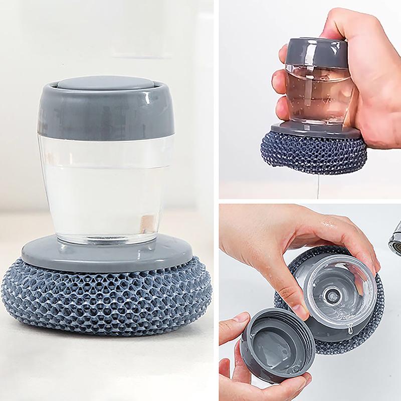 Küchenspültopf-Spülbürste, Utensilien mit Spülmittelseifenspender, Haushaltsküche, Haushaltsherd-Reinigungswerkzeug