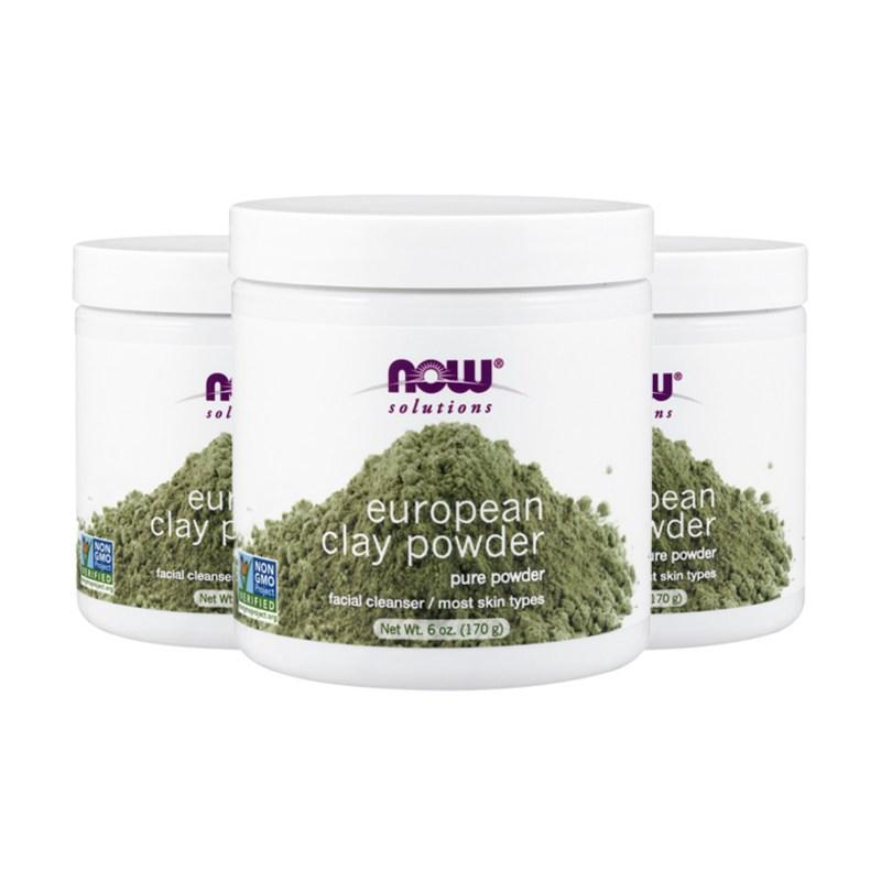 Now Foods European Clay Powder Facial Cleanser, 170g, 3 pcs