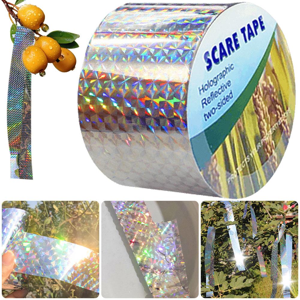 2.4cmx50m/4.8cmx50m Reflektierendes Scheuchband Vogelabwehrband Vogelschutzband für Garten, Bauernhof, Obstgarten oder Hof