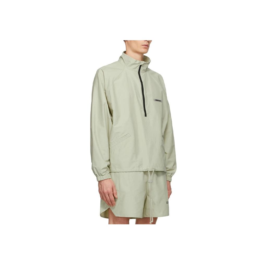 Fear of God Essentials Half-Zip Track Jacket With Shoulder Logo Unisex Jackets Sage FOG-FW20-191