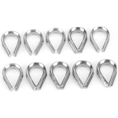 2MM Stainless Steel Boat Wire Rope Clamps Metal Cable Protective Ring Thimbles Clamps