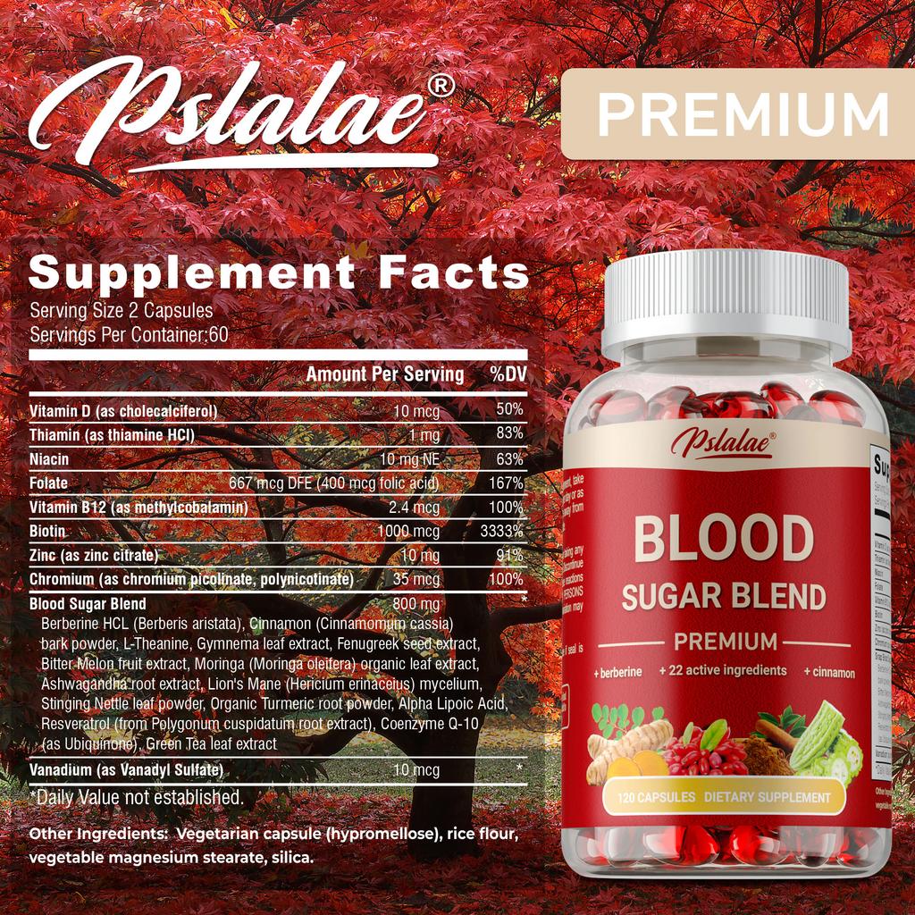 Blood Sugar Blend - with Berberine, Cinnamon, Gymnema, Alpha Lipoic Acid, CoQ10