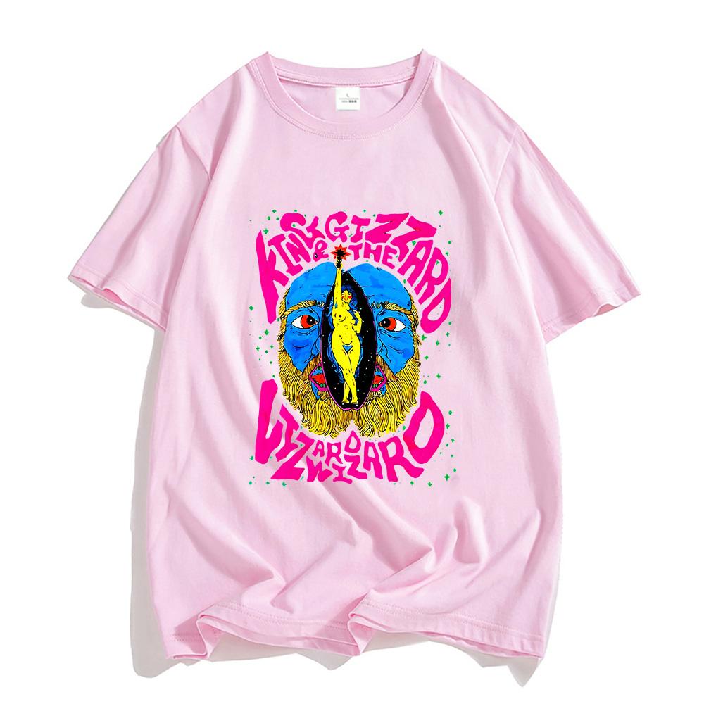 

Футболки King Gizzard & The Lizard Wizar, женские/мужские футболки, готический оригинал, 100% хлопок, легкий стрейч, Harajuku, фигурки аниме