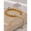 Yhpup New Stainless Steel Chain Bracelet High Quality Metal Texture 18 K PVD Plated Charm Bracelet for Women Party Girls Gift